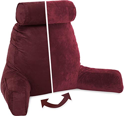 Husband Pillow, Edición Áspen – Cimarrón de Arizona Camilla de Apoyo Grande con Respaldo Reversible Microsuede/Microfiber Almohada de Lectura