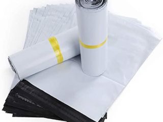 HVDHYY Bolsas para Envíos por Correo Sobres 100pcs 25cmX35cm /10‘’X14'' Postales Plástico de Genérico Envío por correo Bolsas Sacos Polietileno Autoadhesivas Embalaje Sobres para Postales Blanco Opaca