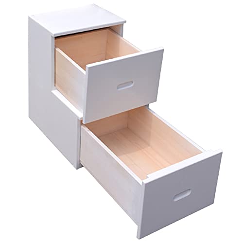 HWLL Escalera Cama Litera Gabinete de Almacenamiento de Escalera de 2 Escalones con 2 Cajones, Armario de Almacenamiento de Unidad Organizadora de Madera Maciza para Dormitorio/Pasillo/Sala de Estar