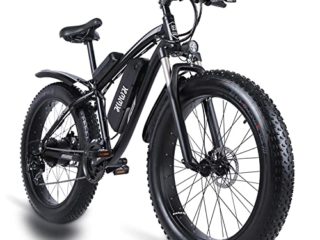 HWWH Bicicleta Electrica 26 Pulgadas Bici Eléctrica Mujer Bicicletas Electricas Montaña Adulto Fat Bike MTB Hombr Shimano 21vel y 3 Modos de Conducción 48V / 17Ah Bateria de Litio