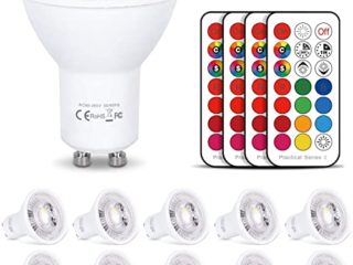 HYDONG Bombilla de RGB de 3 vatios con mando a distancia regulable por 24 teclas para lámpara de pared, lámpara de riel y luz de techo empotrada (12 colores) Blanco cálido 3 vatios