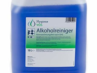 Hygiene VOS Limpiador Multiusos de Alcohol con Fragancia Citrus, Envase de 10 litros. Para Superficies Lisas como Vidrio, Plástico, Acero Inoxidable, Azulejos, Muebles Lacados o Cuero Sintético