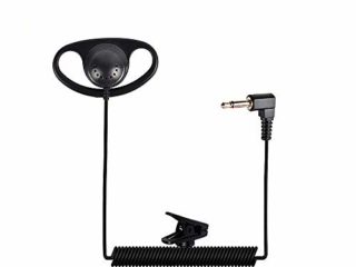 HYS Auricular de 3,5 mm, clip de sujeción solo se escucha a auriculares en forma de D para radio