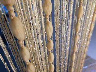 HYSENM Cortina de Lana con Hilo de Cortina de Puerta 100 x 200 cm se Puede Cortar a Medida para Sala de Estar de la habitación de los niños, Beige 100 x 200 cm