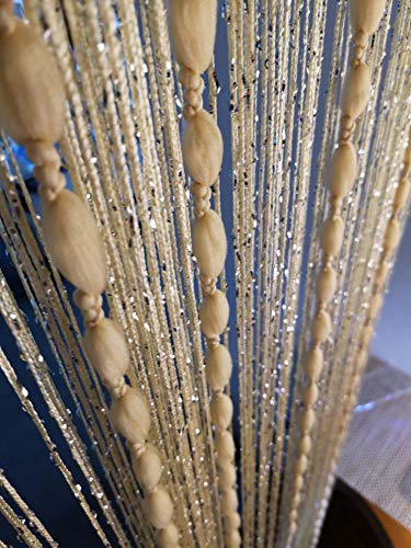 HYSENM Cortina de Lana con Hilo de Cortina de Puerta 100 x 200 cm se Puede Cortar a Medida para Sala de Estar de la habitación de los niños, Beige 100 x 200 cm