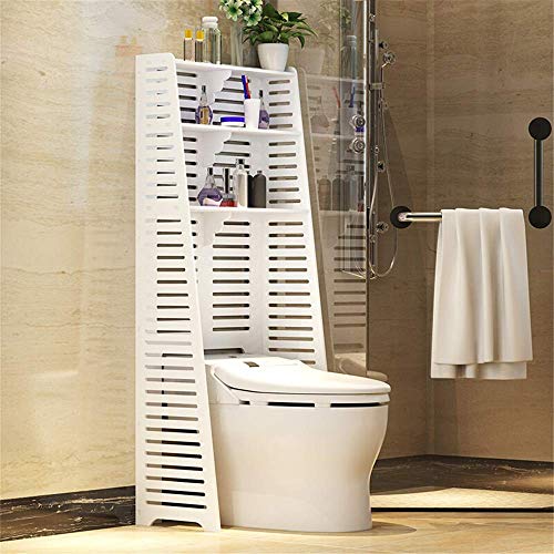 HYY-AA Ducha del organizador del almacenaje sobre el inodoro de almacenamiento en rack Utilidad delicado hueco 3 Estantes Baño ahorrador del espacio de baño Organizador de cocina y baño (Color: Blanco
