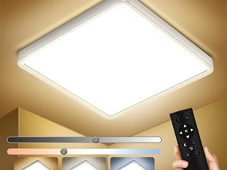 IAB 36W Plafon LED Techo Regulable 4320LM con Mando a Distáncia, 30CM Lámparas de Techo 3000K-6000K, IP44 Plafon LED Cuadrado Modernos, Luz de Techo Ultrafina para Baño, Salón, Dormitorio, Cocina