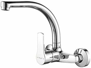 Ibergrif M16357 Star, Griferia de Cocina de Pared, Grifo para Fregadero Monomando, Cromo, Plata