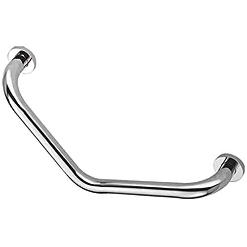 Ibergrif M34017, Asideros de Ducha, Asa Baño Seguridad ángulo, Pasamanos WC, Acero inoxidable, Plata, 40CM