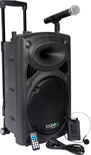 Ibiza Sound PORT12VHF- BT Sistema de Sonido portátil y autónomo de 12"/30 cm, USB, Bluetooth, 700 W, Negro