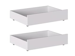 Iconico Home MIK - Juego de 2 cajones para Debajo de la Cama, Madera compuesta, Blanco Mate, 100,5 x 68 x 21 cm