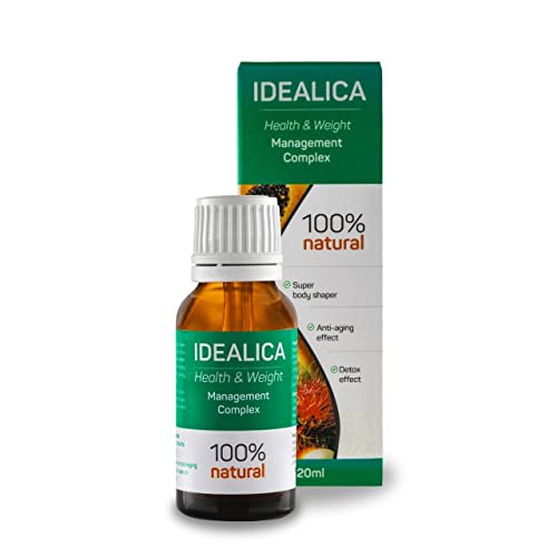 IDEALICA 100% Natural 20ml. Gotas Para Adelgazar Muy Rapido - Quemagrasas Potente Para Adelgazar - Antioxidante - Apto para veganos y vegetarianos - Sin gluten