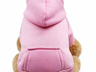 Idepet Perro Gato Sudadera con Capucha Mascota Cálido Abrigo de Invierno Ropa de algodón para Perros con Bolsillo Exterior para Perros pequeños