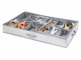 iDesign Aldo 12S Organizador Bajo Cama, Tela, Gris, 91.44x53.34x12.70 cm
