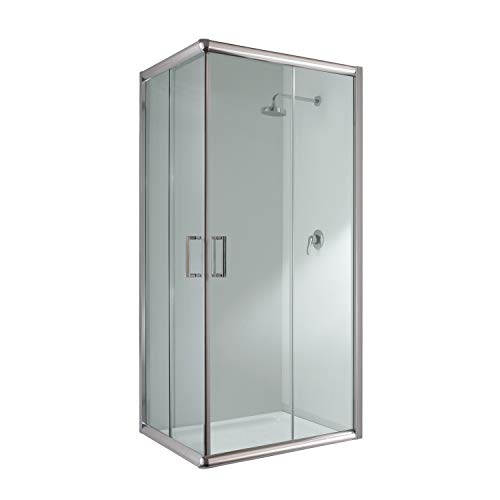 Idralite Box Mampara de Ducha Rectangular 80x120 H198 Transparente 6mm Mod. Alabama