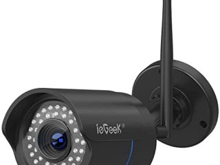 ieGeek Cámara de Vigilancia Exterior con Carcasa de Metal, Cámara de Seguridad WiFi 1080P, Visión Nocturna 25M, Impermeable IP66, Detección de Movimiento, Vista Remota con Teléfono/PC/Tableta