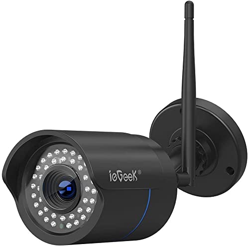 ieGeek Cámara de Vigilancia Exterior con Carcasa de Metal, Cámara de Seguridad WiFi 1080P, Visión Nocturna 25M, Impermeable IP66, Detección de Movimiento, Vista Remota con Teléfono/PC/Tableta