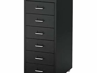 IK EA Helmer - Cajonera de oficina con ruedas, color negro, 28 x 69 cm