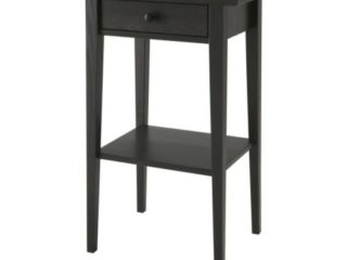 Ikea HEMNES - Mesita de Noche, Negro-marrón - 46x35 cm