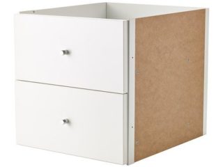 Ikea Kallax - Estantería con puerta (2 cajones), color blanco