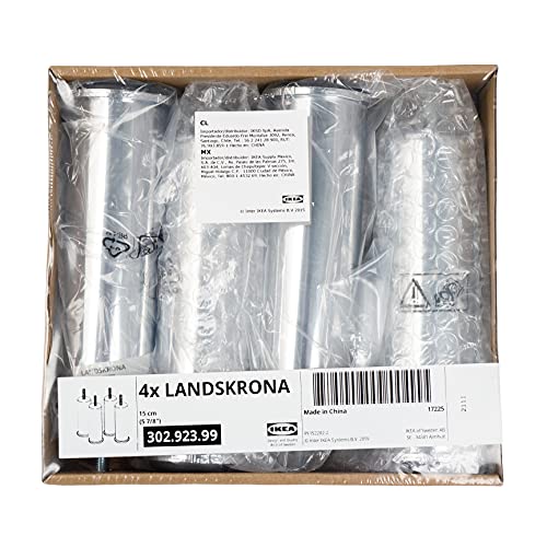 Ikea LANDSKRONA Patas para Sofá, Cromado, 15 Centímetros 302.923.99 - Pack de 4