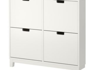 IKEA STALL - Shoe cabinet with 4 compartments, white - 96x90 cm by Ikea