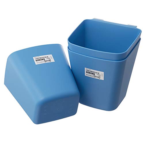 IKEA SUNNERSTA - Juego de 3 recipientes colgantes para cocina (12 x 11 cm), color azul