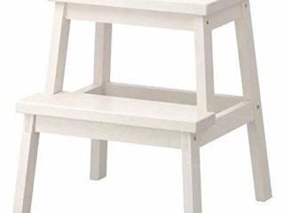 Ikea Tritthocker in weiß aus Massivholz Bekväm-Taburete de Madera Maciza, Color Blanco, 50 cm