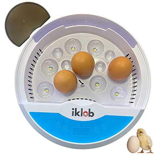 IKLOB® Último modelo de Incubadora de huevos gallina incubadora huevos automática de codorniz 9/12 huevos (modelo con depósito para agua, NO esponja-mayor eclosión de huevo)