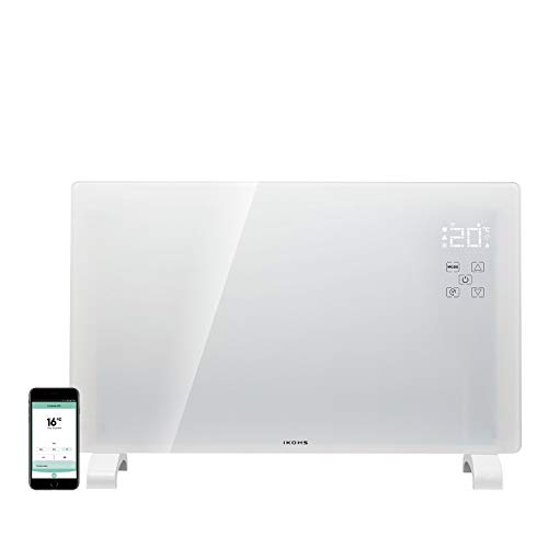 IKOHS / EVERWARM GPH1500 / Convector Eléctrico de Cristal Blanco / WIFI
