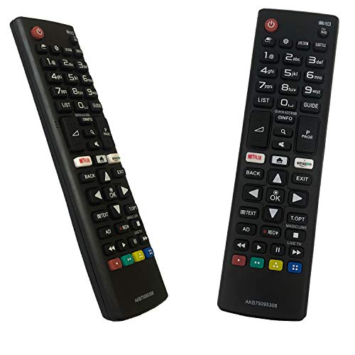 iLovely Nuevo Mando LG AKB75095308 Universal Mando a Distancia para LG LCD LED Smart TV con Netflix Amazon Botones 28MT49S 43UJ630V 43UJ634V 43UJ635V 49UJ630V 49UJ634V 49UJ635V 55LJ615V 60UJ6307