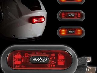 Iluminación LED recargable USB para casco MOTO - Casco SCOOTER casco BICICLETA MTB casco PATINETE , Impermeable IP67, luz trasera roja ♦ lámpara
