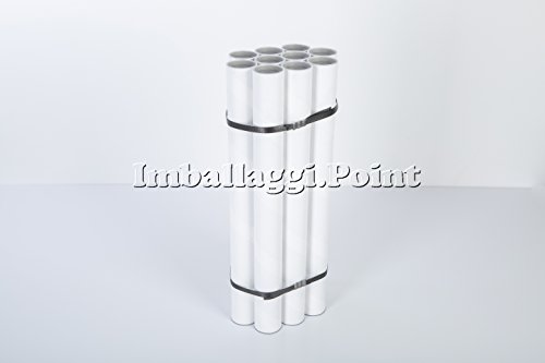 IMBALLAGGI.POINT - PAQUETE DE 10 TUBOS POSTALES DE CARTON CON TAPA ENVIO EMBALAJE CILINDROS ALTURA 750 MM X 60 MM DIÁMETRO POSTER PAPELES DOCUMENTOS GRAN TAMAÑO