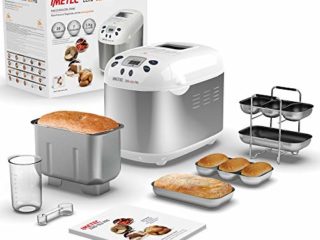 Imetec Panificadora Zero-Glu Pro, 20 programas para pan hacer pan, chapatas y panecillos sin gluten para celíacos, masa para pizza, dulces, mermeladas, temperatura controlada de fermentado, recetario
