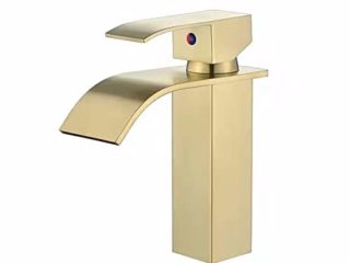 imiiHO 007 Grifería para lavabo (oro cepillado), acero inoxidable 304