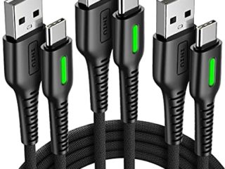 INIU Cable USB C, [3 Pack 0.5m+1m+3m] Cargador Tipo C Carga Rápida 3.1A y QC3.0, Sincronización de Datos Nylon Carga Cable USB C para Samsung S20 S10 Note 20 10 Xiaomi Redmi Huawei P30 P20 LG Google