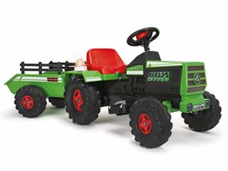 INJUSA - Tractor Basic 6V Verde con Remolque Luces y Sonidos Recomendado a Niños de entre 1 y 3 Años