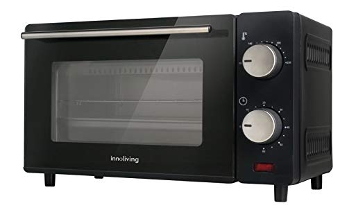 Innoliving INN-790 Horno eléctrico de 10 litros con termostato y Temporizador, Acero, Black