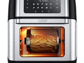 Innsky Freidora sin Aceite 10L, 1500W Freidora Aire con 10 Programas, Air Fryer con 6 Accesorios Gratis, Horno Aire Caliente, Deshidratar, Pantalla LED Táctil, Temporizador, con Recetas