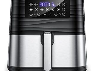 Innsky Freidora sin Aceite 1700W, 5,5L Freidora Aire Caliente con 7 Programas, Air Fryer con Función de Precalentar, Descongelar, Mantener Caliente y Cronometrar, con Recetas, Pantalla LED Táctil