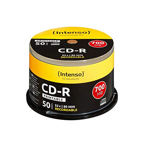 Intenso 1801125 CD en Blanco CD-R 700 MB 50 Pieza, CD-RW vírgenes (CD-R, 700 MB, 50 Pieza, 120 mm, 80 min, 1x)
