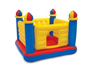 Intex 48259NP - Castillo hinchable INTEX, 175x175x135 cm, suelo hinchable, Para 2 niños, Peso máximo 45 Kg, Color rojo, amarillo y azul, Castillos hinchables infantiles