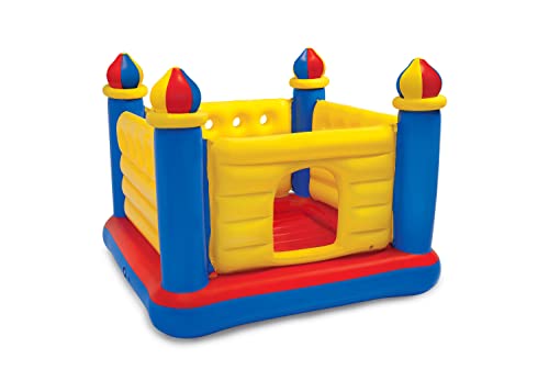 Intex 48259NP - Castillo hinchable INTEX, 175x175x135 cm, suelo hinchable, Para 2 niños, Peso máximo 45 Kg, Color rojo, amarillo y azul, Castillos hinchables infantiles