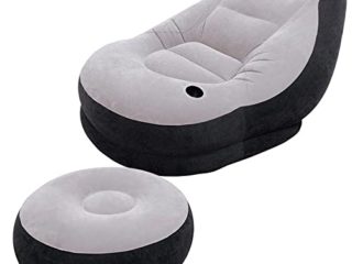 INTEX 68564NP - Sillón+reposapiés hinchables 99x130x76 64x28 cm - gris