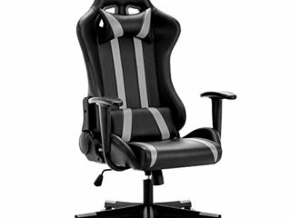 IntimaTe WM Heart Silla Gamer, Silla Gaming Silla Escritorio Giratoria, Altura Ajustable Respaldo Inclinable hasta 135 ° con Apoyabrazos Fijos (Gris)