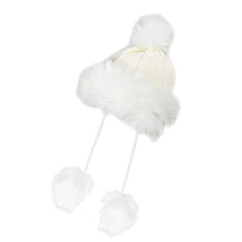 Invierno de piel sintética Beanie Hat Knit Russian Cossack Pompom Ski Trapper Caps Bomber Sombreros para las mujeres