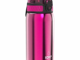 Ion8 Acero Inoxidable Botella Agua, Sin Fugas, Rosado, 400ml
