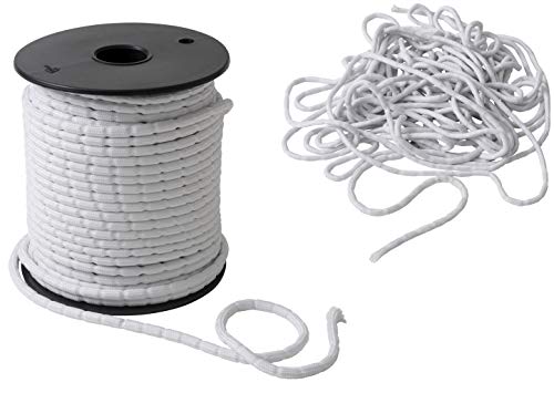 Ipea - Trenza con plomo, 10 metros - Cuerda plomada para cortinas, telas, tejidos y mosquiteras, varios gramajes, peso lastre, color blanco, 50 g/m