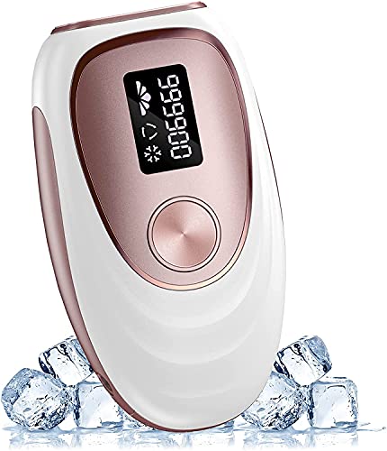 IPL Depiladora de Luz Pulsada 999,900 Flashes, Sistemas de Depilación Láser Indoloro Dispositivo Profesional con función de hielo para Piernas, Cara, Cuerpo