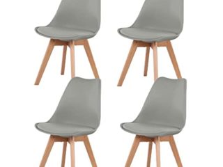 IPOTIUS Sillas Comedor Pack 4 Gray, Silla de Madera Comedor de Haya, Silla de Estilo nórdico, Apto para Silla para Comedor, Dormitorio, Cocina